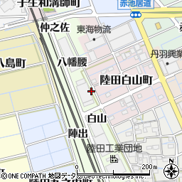 愛知県稲沢市陸田町八幡周辺の地図