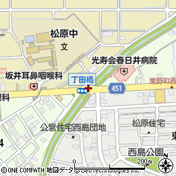 丁田橋周辺の地図