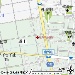 愛知県小牧市南外山道上周辺の地図