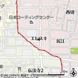 愛知県岩倉市北島町エヒスキ周辺の地図