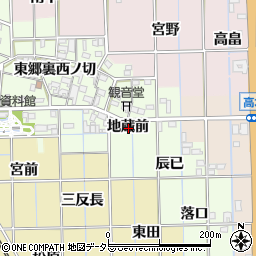 愛知県一宮市萩原町高松地蔵前周辺の地図