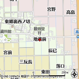 愛知県一宮市萩原町高松（地蔵前）周辺の地図
