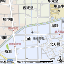 愛知県一宮市萩原町中島白山12周辺の地図