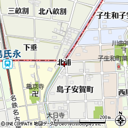 愛知県稲沢市島町北浦周辺の地図