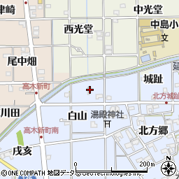 愛知県一宮市萩原町中島白山13周辺の地図