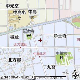 愛知県一宮市萩原町中島浄土寺周辺の地図