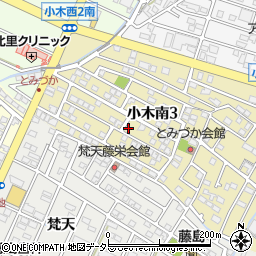 愛知県小牧市小木南3丁目354周辺の地図