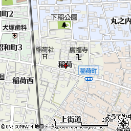 愛知県岩倉市稲荷町稲荷周辺の地図