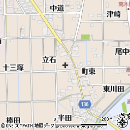 愛知県一宮市萩原町高木立石周辺の地図