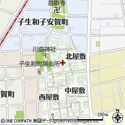 愛知県稲沢市子生和町北屋敷周辺の地図