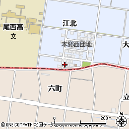 愛知県一宮市上祖父江江北109周辺の地図