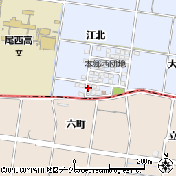 愛知県一宮市上祖父江江北110周辺の地図