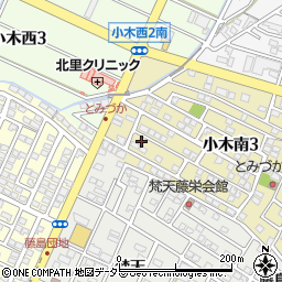 愛知県小牧市小木南3丁目366周辺の地図