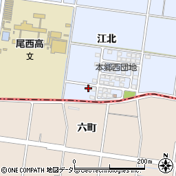 愛知県一宮市上祖父江江北105周辺の地図