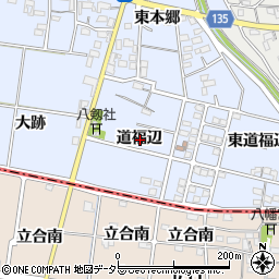 愛知県一宮市上祖父江道福辺周辺の地図