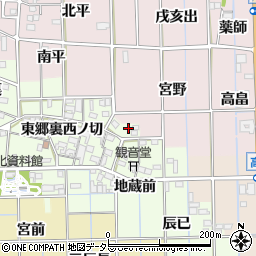 愛知県一宮市萩原町高松東郷裏周辺の地図