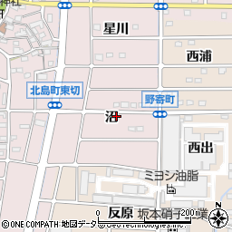 愛知県岩倉市北島町（沼）周辺の地図