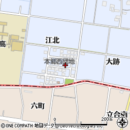 愛知県一宮市上祖父江江北75周辺の地図
