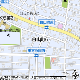 愛知県春日井市白山町周辺の地図