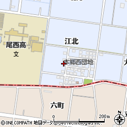 愛知県一宮市上祖父江江北80周辺の地図
