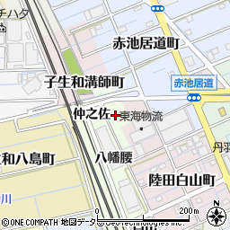 愛知県稲沢市子生和町八幡周辺の地図