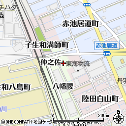 愛知県稲沢市子生和町（八幡）周辺の地図