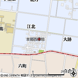 愛知県一宮市上祖父江江北69周辺の地図