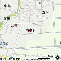 愛知県一宮市明地南森下周辺の地図