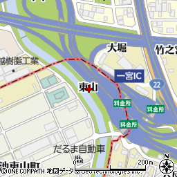 愛知県稲沢市赤池町東山周辺の地図