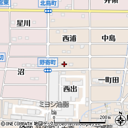 愛知県岩倉市野寄町西浦周辺の地図