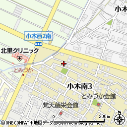 愛知県小牧市小木南3丁目194周辺の地図