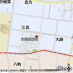 愛知県一宮市上祖父江江北55周辺の地図