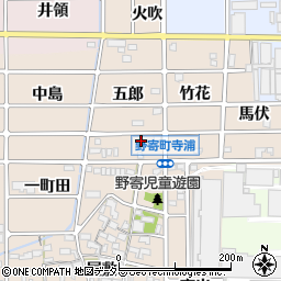 愛知県岩倉市野寄町（五郎）周辺の地図