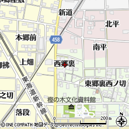 愛知県一宮市萩原町高松西郷裏周辺の地図
