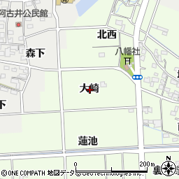 愛知県一宮市玉野大崎周辺の地図