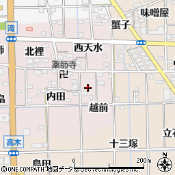 愛知県一宮市萩原町滝越前周辺の地図