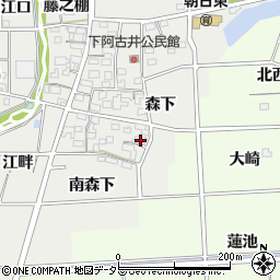 愛知県一宮市明地森下14周辺の地図