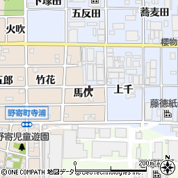 愛知県岩倉市野寄町馬伏周辺の地図