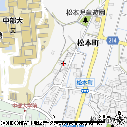 愛知県春日井市松本町周辺の地図