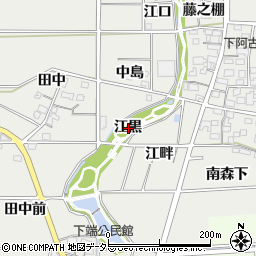 愛知県一宮市明地江黒周辺の地図
