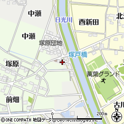 愛知県一宮市明地中瀬34周辺の地図