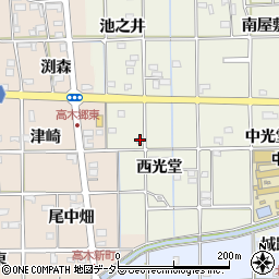 愛知県一宮市萩原町西宮重西光堂周辺の地図