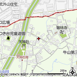 愛知県春日井市牛山町451-2周辺の地図