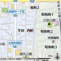 愛知県岩倉市下本町西沼周辺の地図