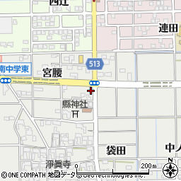 愛知県一宮市大和町南高井宮腰72周辺の地図