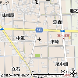 愛知県一宮市萩原町高木周辺の地図