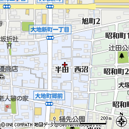 愛知県岩倉市大地町（半田）周辺の地図
