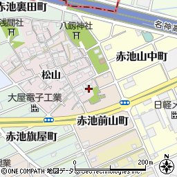 愛知県稲沢市赤池町前山周辺の地図