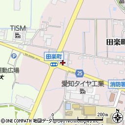 ローソン春日井田楽町店周辺の地図