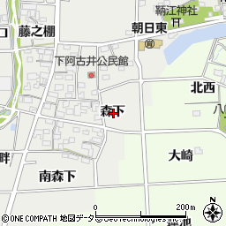愛知県一宮市明地森下周辺の地図